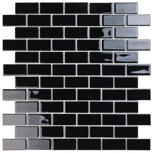 Pastilha de Vidro K2302 Cristal Preta 30x30cm Glass Mosaic