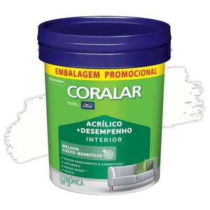 Tinta Acrílica Coralar Branco Balde 20L Coral