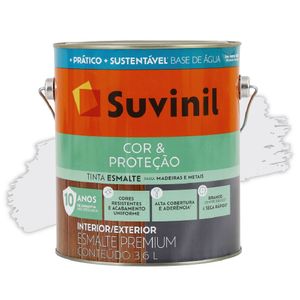 Tinta Esmalte Cor & Proteção Acetinado Base Água Branco 3,6L Suvinil