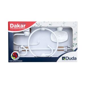 Kit Banheiro Dakar Branco 5 Peças Duda