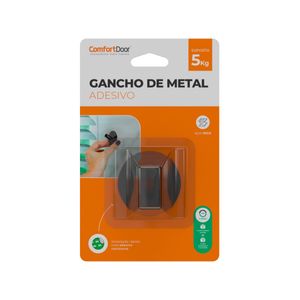 Gancho de Metal Adesivo Preto Redondo ComfortDoor