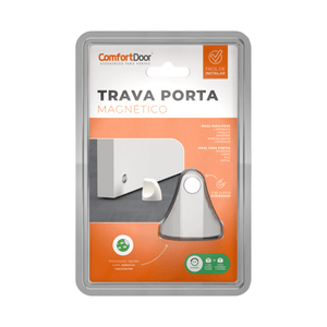Trava Porta Magnético Branco Fosco Comfort Door