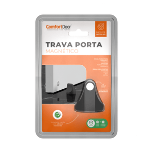 Trava Porta Magnético Preto Fosco Comfort Door