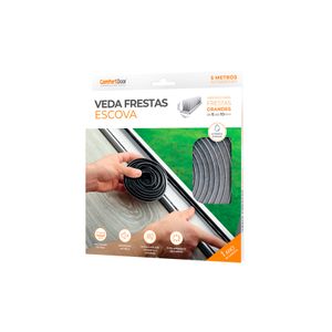 Veda Frestas Escova 10x7mm Cinza 5 Metros Comfort Door