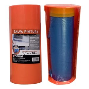 Salva Pintura Com fita Crepe 1,10 x 20M Salvabras