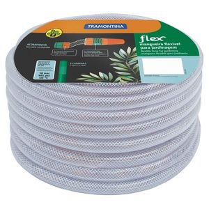 Mangueira com Engate Rosqueado E Esguicho Flex Transparente 1/2 de 10 Metros Tramontina
