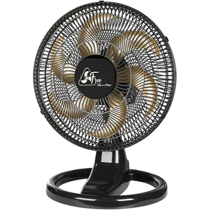 Ventilador de Mesa Free 6 Pás 140w Bivolt Preto E Dourado 40cm venti-delta