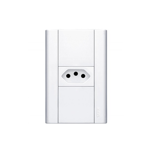 Conjunto Tomada 2 Polos + Terra com Placa Modulare 10a 250v Branca
