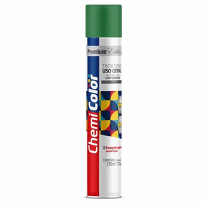 Tinta Spray Uso Geral Verde Escuro 250Ml Chemicolor