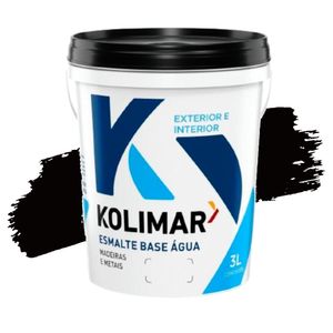 Tinta Esmalte Premium Base Água Fosco Preto 3L Kolimar