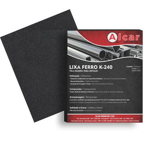 Folha Lixa Ferro K-240 Grão 180 Alcar
