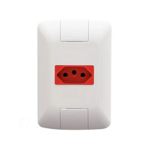 Conjunto 4x2 1 Tomada 2P+T Aria 20A 250V Branco Vermelho Tramontina