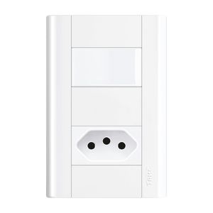 Conjunto Interruptor Simples 1 Tomada Padrão (2P+T)10A/250V Branco