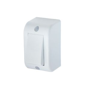 Conjunto Interruptor Simples de Sobrepor16A 250V Retangular Branco