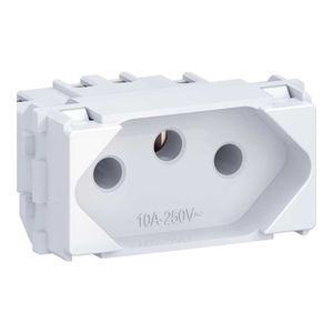 Módulo de Tomada com 2 P+T 10A 250v Equille Branco