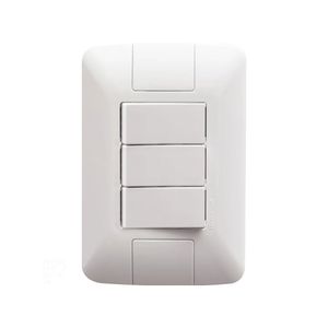 Conjunto 4x2 3 Interruptores Simples  Aria 6A 250V Branco Tramontina