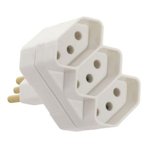Plugue 2P mais T com 3 Saídas 20A 1492 Cinza