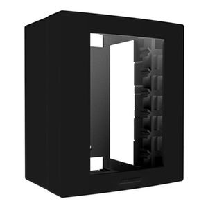 Caixa e Placa 3 Módulos de Sobrepor Preto Alumbra