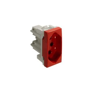 Módulo Tomada 2P+T Pro 10A Vermelho Alumbra