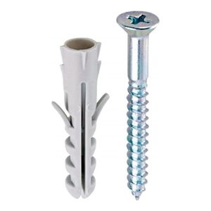Bucha De Fixacao 5mm Com Parafuso Com 100 Pecas Cinza Metropac