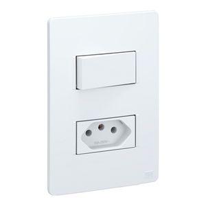 Conjunto Interruptor Simples 10A/250V+Tomada 10A 4x2 Branco Weg