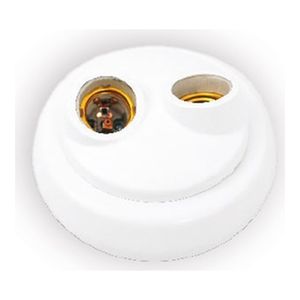 Plafon Decorativo Quadrado Duplo Com Travessa Para 2 Lampadas E27 Branco Enerlux