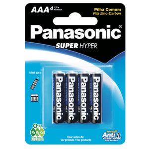 Pilha Comum Palito AAA Com 4 Unidades Panasonic