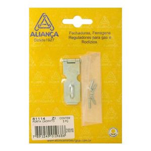 Porta Cadeado Em Zamac Para Porta 51mm Cromado Aliança