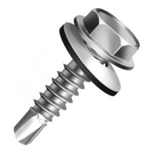 Parafuso Em Aço Com Cabeca Sextavada Brocante Para Metal 5,5x100mm Com 6 Peças Metropac