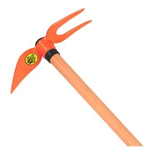 Sacho Coração com 2 Pontas e Cabo de Madeira 120cm Laranja