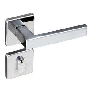 Fechadura Externa com Roseta Quadrada Concept Cromada Pado