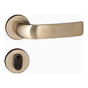 Fechadura Externa com Roseta Redonda Home Bronze Latonado