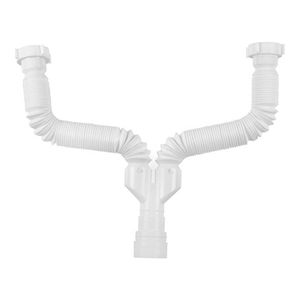 Sifão Duplo Sanfonado Universal Branco Astra