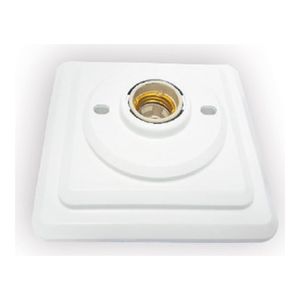 Plafon Decorativo Quadrado Com Travessa Para 1 Lâmpada E27 Branco Enerlux