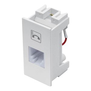 Módulo De Tomada Para Telefone RJ11 Com 4 Vias Habitat Branco Fame