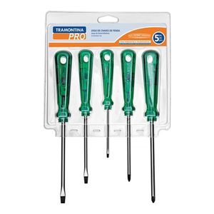 Jogo De Chave De Fenda Easygrip Pro Com 5 Peças Verde Tramontina