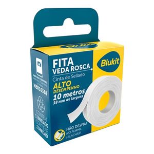 Fita Veda Rosca 18mm Com 10 Metros Branca Blukit