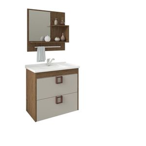 Kit Lírio 59cm Espelho Amadeirado MGM Móveis