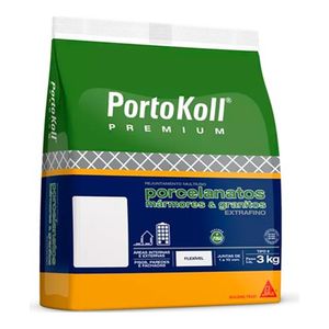 Rejunte 655351 Multiuso Portokoll P-Flex Porcelanatos Mármores E Granitos Extrafino Marfim 3Kg Sika