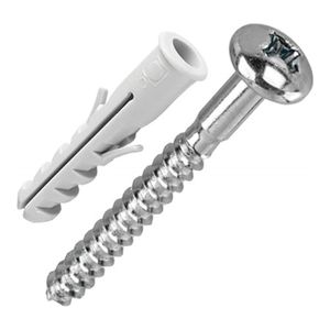 Bucha de Fixação 8mm com Parafuso com 5 Peças Cinza