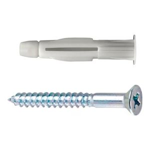Bucha com Parafuso de Cabeça Chata para Drywall 8mm com 40 Peças