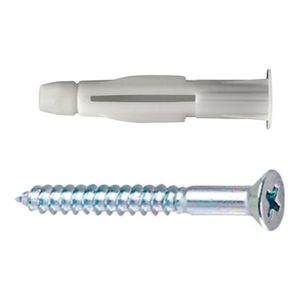 Bucha com Parafuso de Cabeça Chata para Drywall 6mm com 80 Peças