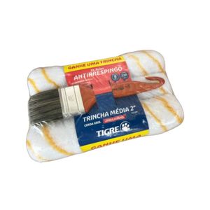 Kit Com 3 Rolos Antirrespingo 23cm 1376 E Tricha 2 Polegas 695-2 Pincéis Tigre