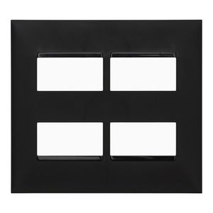 Placa 4x4 2+2 Postos Separados PlusMais Preta
