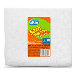 Saco de Algodão Alvejado para Limpeza 60x40cm Branco
