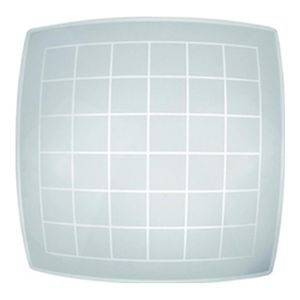 Plafon em Vidro Quadrado 25cm para 1 Lâmpada 6020 Branca