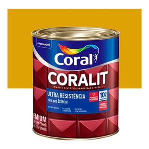 Tinta Esmalte Sintético Premium Brilhante Coralit Tradicional Ouro 900ml