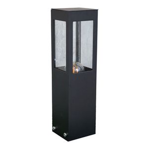 Luminaria Balizadora Em Aluminio 1 Lampada 12w 30cm Preto Microtexturizado Ideal Iluminacao