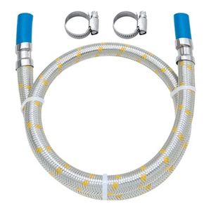 Ligação Flexível Aço Inox para Gás e Espigão de3/8 com Abraçadeira e 1,50m