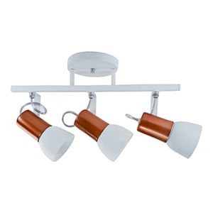 Spot De Sobrepor 3 Lampadas E27 100w 1017 Bivolt Branco/cobre Vialux